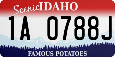 ID license plate 1A0788J