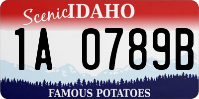 ID license plate 1A0789B
