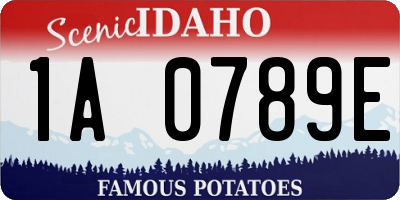 ID license plate 1A0789E