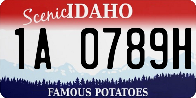 ID license plate 1A0789H