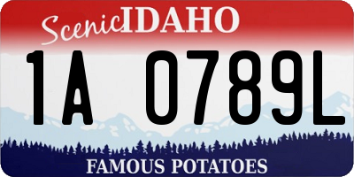 ID license plate 1A0789L