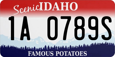 ID license plate 1A0789S
