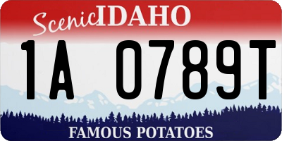 ID license plate 1A0789T
