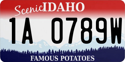 ID license plate 1A0789W