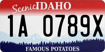 ID license plate 1A0789X