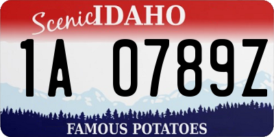 ID license plate 1A0789Z