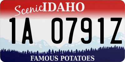 ID license plate 1A0791Z