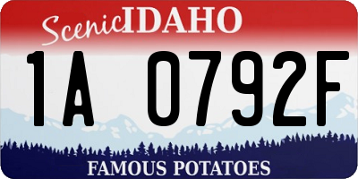 ID license plate 1A0792F