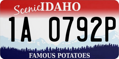 ID license plate 1A0792P