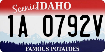 ID license plate 1A0792V