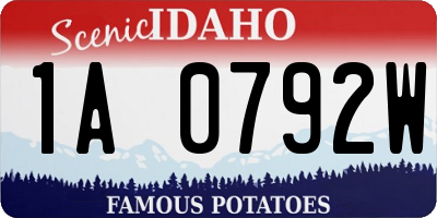 ID license plate 1A0792W