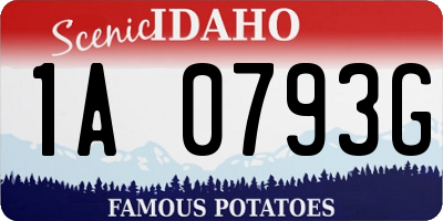 ID license plate 1A0793G