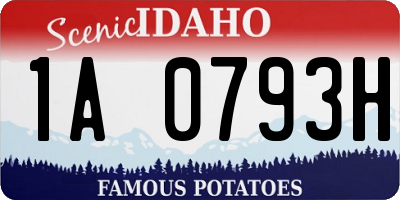 ID license plate 1A0793H
