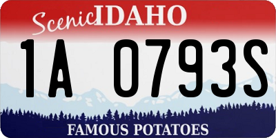 ID license plate 1A0793S