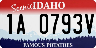 ID license plate 1A0793V