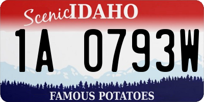 ID license plate 1A0793W