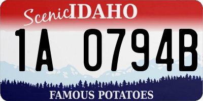 ID license plate 1A0794B