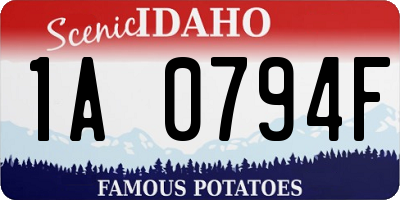 ID license plate 1A0794F