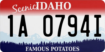 ID license plate 1A0794I