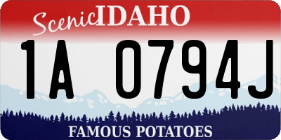 ID license plate 1A0794J