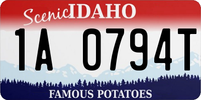 ID license plate 1A0794T
