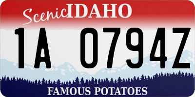 ID license plate 1A0794Z