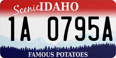 ID license plate 1A0795A