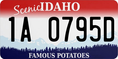 ID license plate 1A0795D