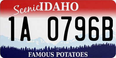 ID license plate 1A0796B