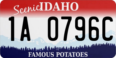 ID license plate 1A0796C