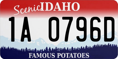 ID license plate 1A0796D