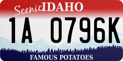 ID license plate 1A0796K