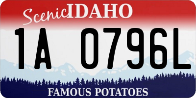 ID license plate 1A0796L