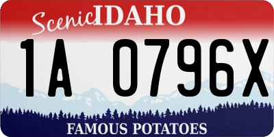 ID license plate 1A0796X