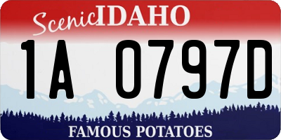 ID license plate 1A0797D