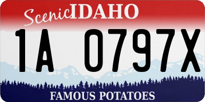 ID license plate 1A0797X