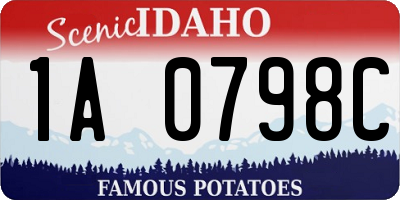 ID license plate 1A0798C
