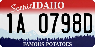 ID license plate 1A0798D