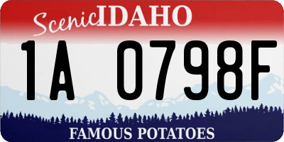 ID license plate 1A0798F