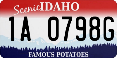 ID license plate 1A0798G