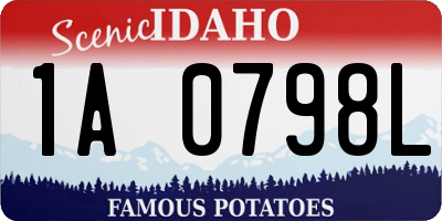 ID license plate 1A0798L