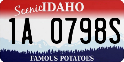 ID license plate 1A0798S