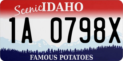 ID license plate 1A0798X