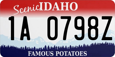 ID license plate 1A0798Z
