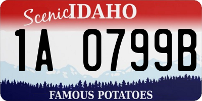 ID license plate 1A0799B
