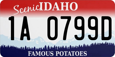 ID license plate 1A0799D