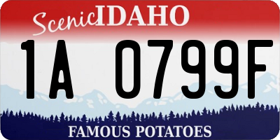 ID license plate 1A0799F