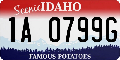 ID license plate 1A0799G