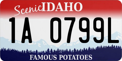 ID license plate 1A0799L
