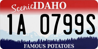 ID license plate 1A0799S